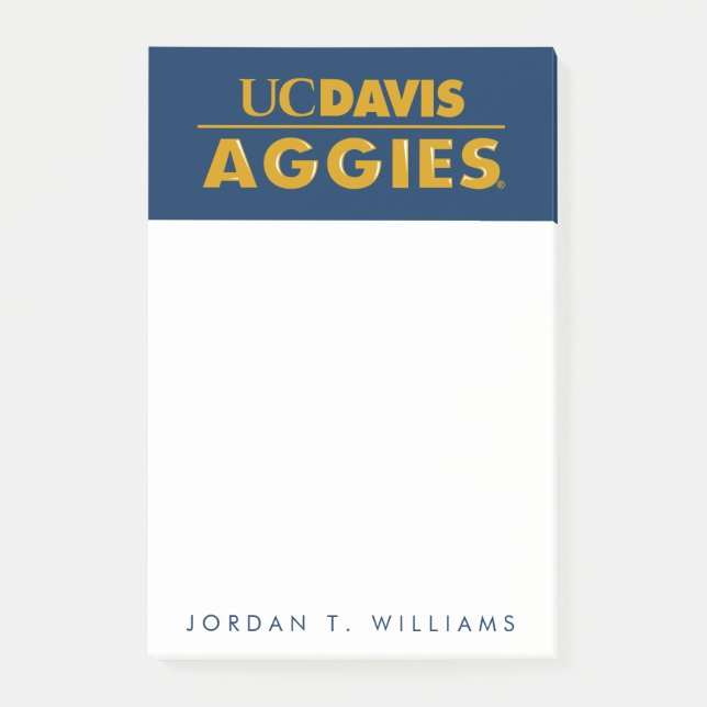 UC Davis Aggies Wordmark Post-it Notes (Front)