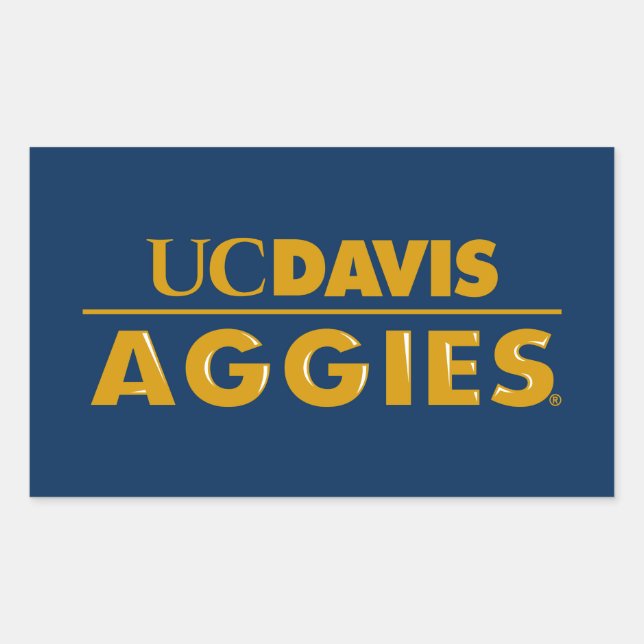 UC Davis Aggies Wordmark Rectangular Sticker (Front)