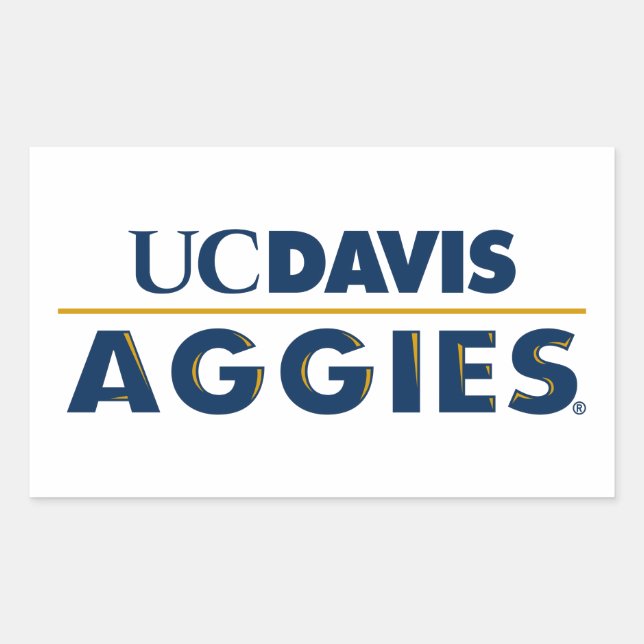 UC Davis Aggies Wordmark Rectangular Sticker (Front)
