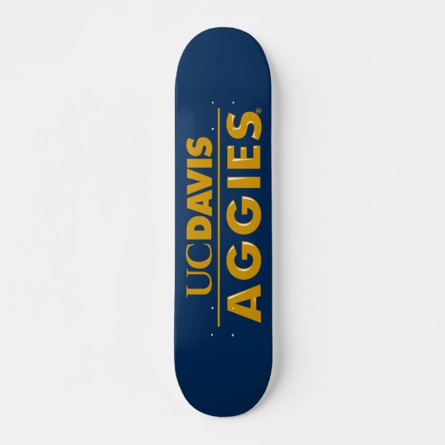 UC Davis Aggies Wordmark Skateboard (Front)
