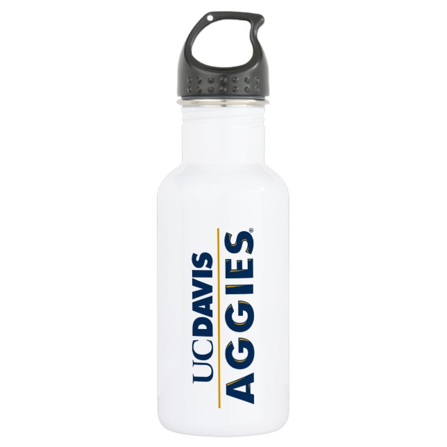 UC Davis Aggies Wordmark Stainless Steel Water Bottle (Front)