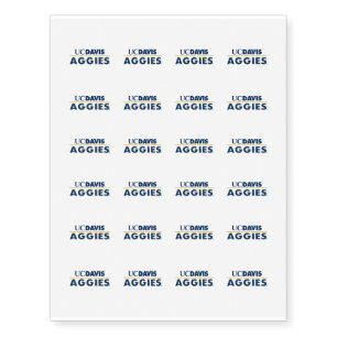 UC Davis Aggies Wordmark Temporary Tattoos