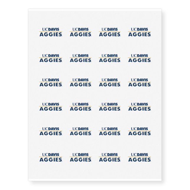 UC Davis Aggies Wordmark Temporary Tattoos (Front)