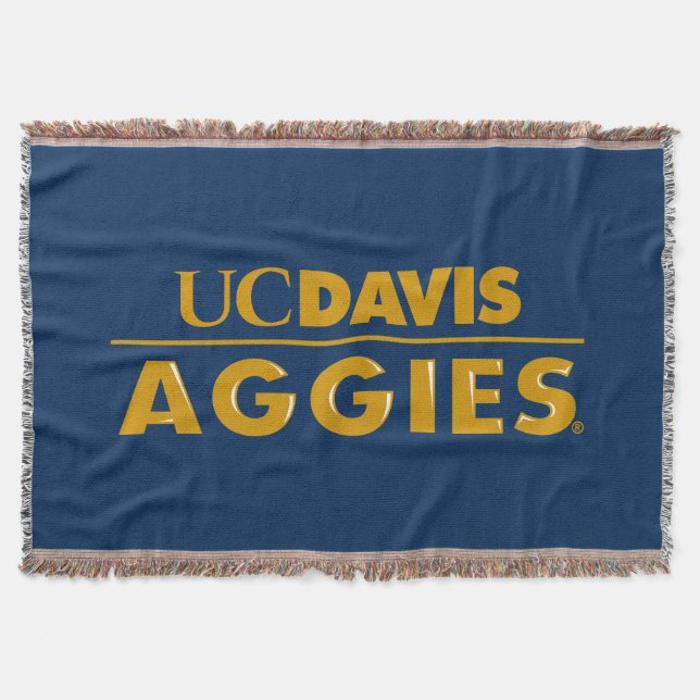 UC Davis Aggies Wordmark Throw Blanket (Front)