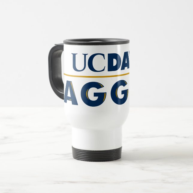 UC Davis Aggies Wordmark Travel Mug (Front Left)