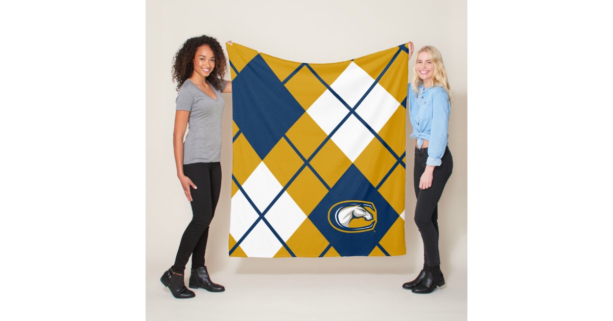 UC Davis Argyle Pattern Fleece Blanket | Zazzle