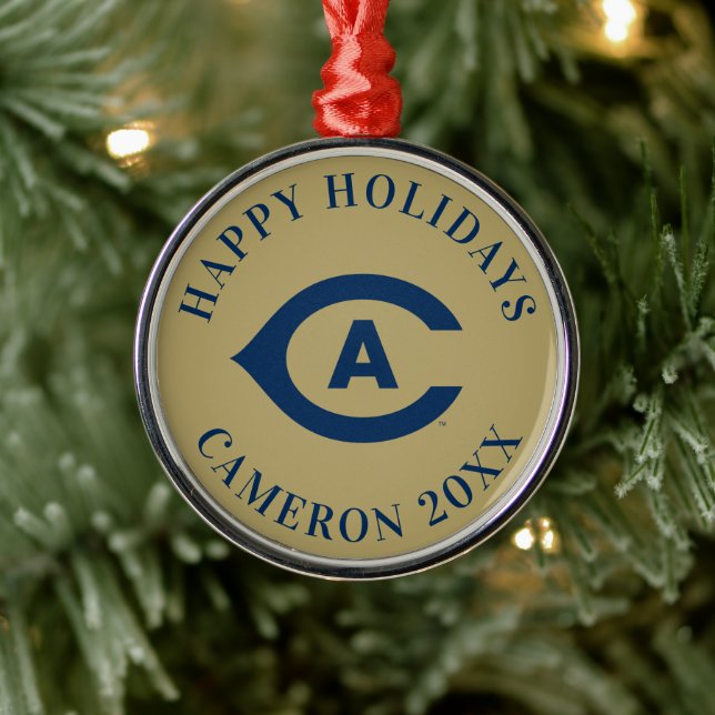 UC Davis C 2 Metal Ornament (Tree)