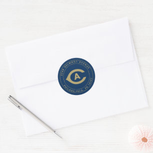 UC Davis C   Add Your Address Classic Round Sticker