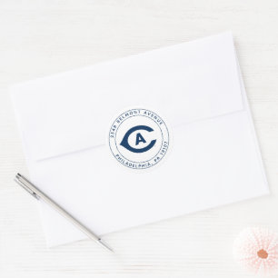 UC Davis C   Add Your Address Classic Round Sticker