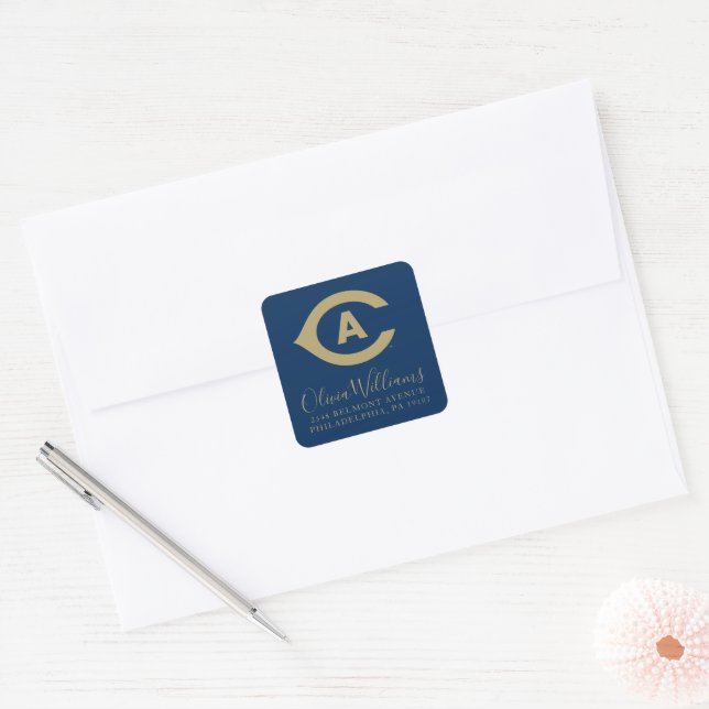 UC Davis C | Add Your Address Square Sticker (Envelope)