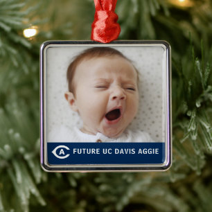 UC Davis C Future Aggie Metal Ornament