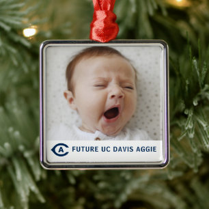 UC Davis C Future Aggie Metal Ornament