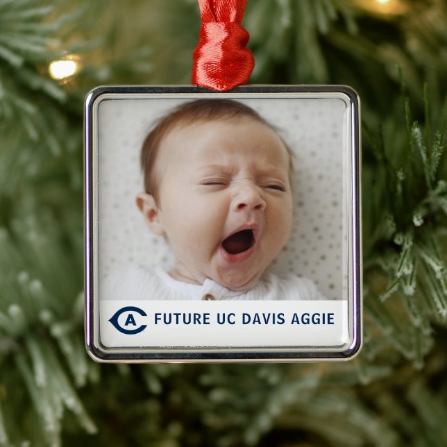 UC Davis C | Future Aggie Metal Ornament (Tree)