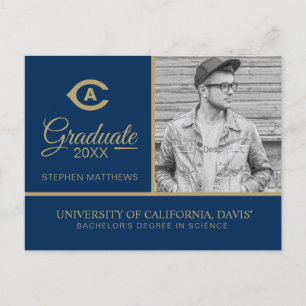 UC Davis C Graduation Announcement Postcard
