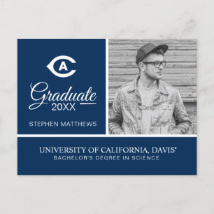 UC Davis C   Graduation Announcement Postcard
