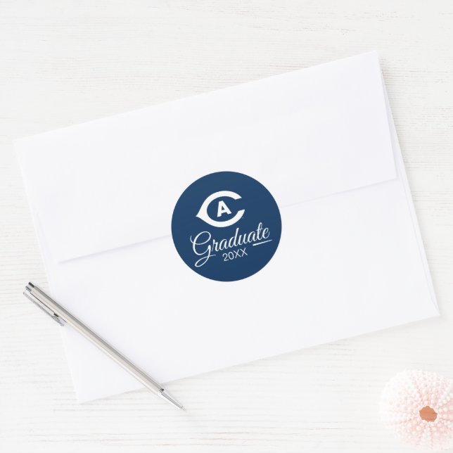 UC Davis C | Graduation Classic Round Sticker (Envelope)