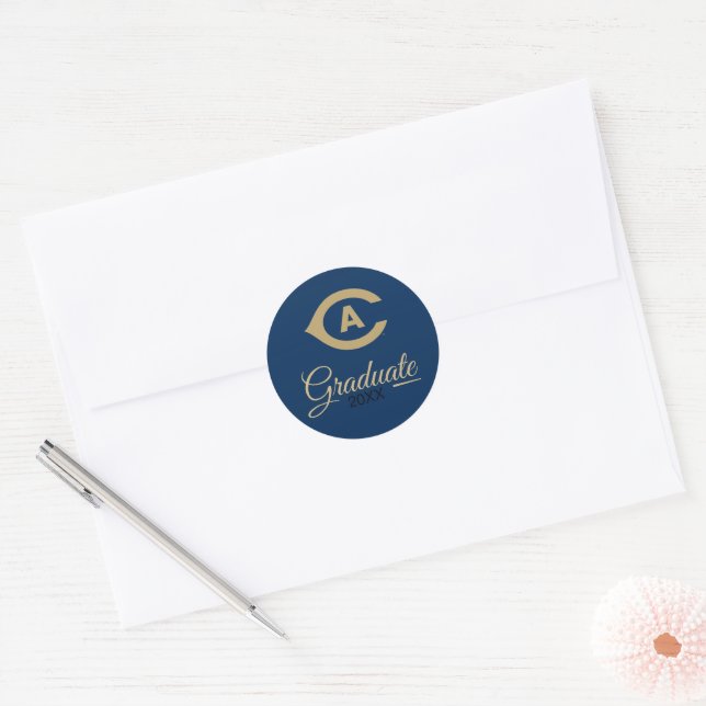 UC Davis C | Graduation Classic Round Sticker (Envelope)