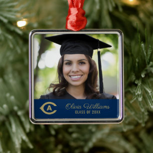 UC Davis C Graduation Metal Ornament