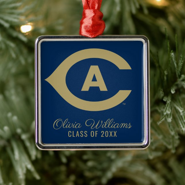 UC Davis C | Graduation Metal Ornament (Tree)