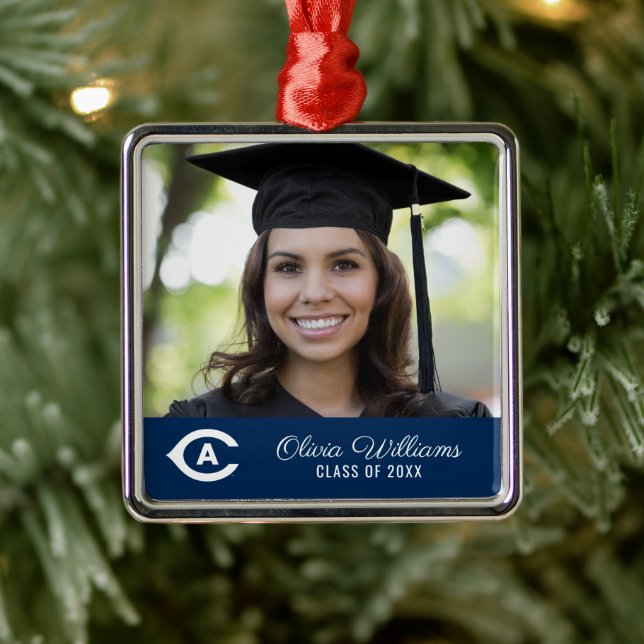 UC Davis C | Graduation Metal Ornament (Tree)