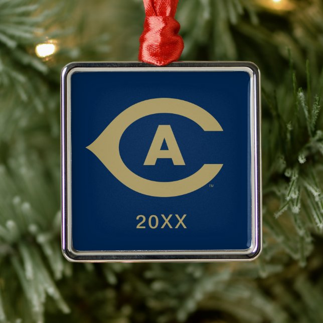 UC Davis C Metal Ornament (Tree)
