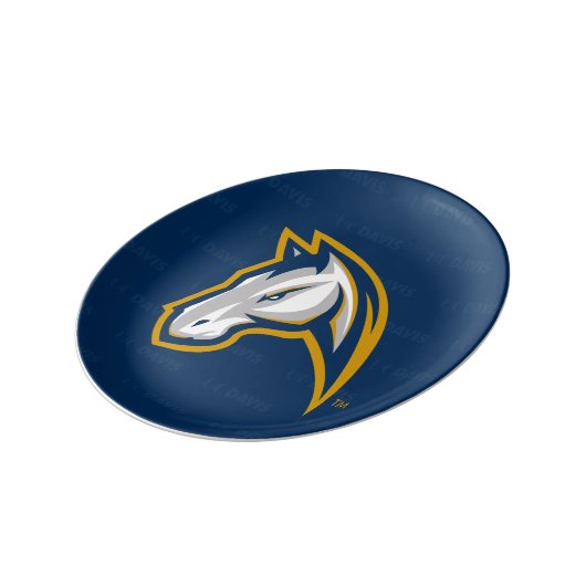 UC Davis Logo Watermark Dinner Plate (Side)