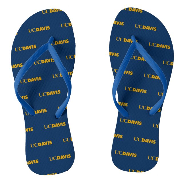 UC Davis Wordmark Flip Flops (Footbed)