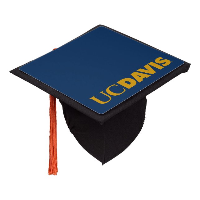 UC Davis Wordmark Graduation Cap Topper (Angled)