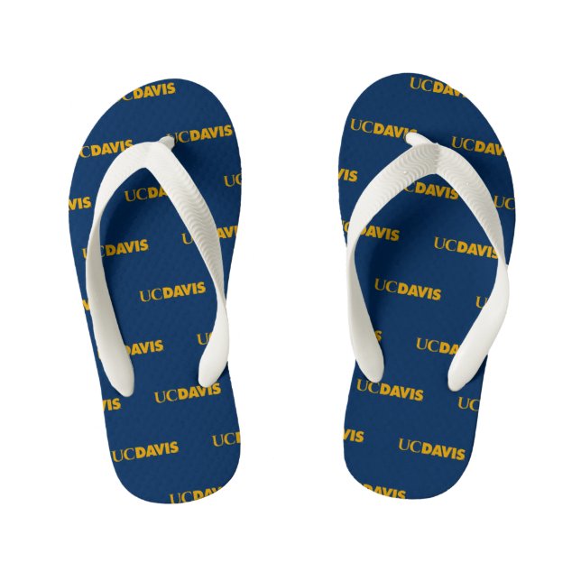 UC Davis Wordmark Kid's Flip Flops (Footbed)