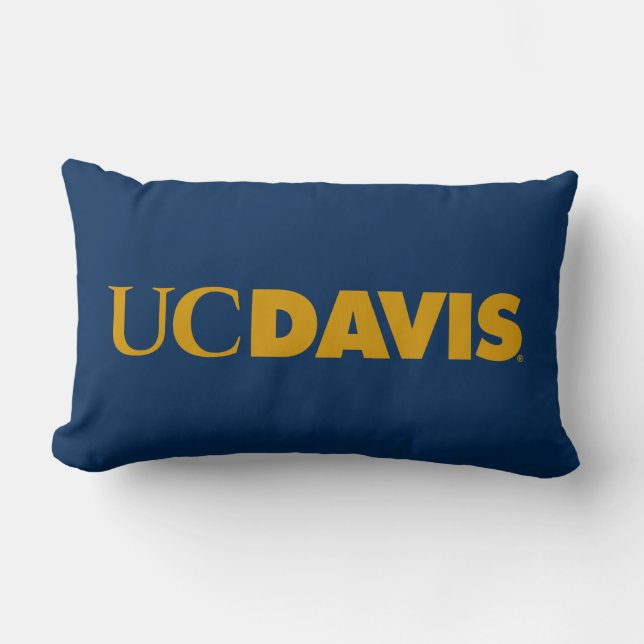 UC Davis Wordmark Lumbar Pillow (Front)