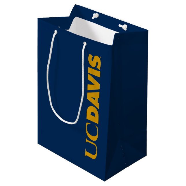 UC Davis Wordmark Medium Gift Bag (Front Angled)
