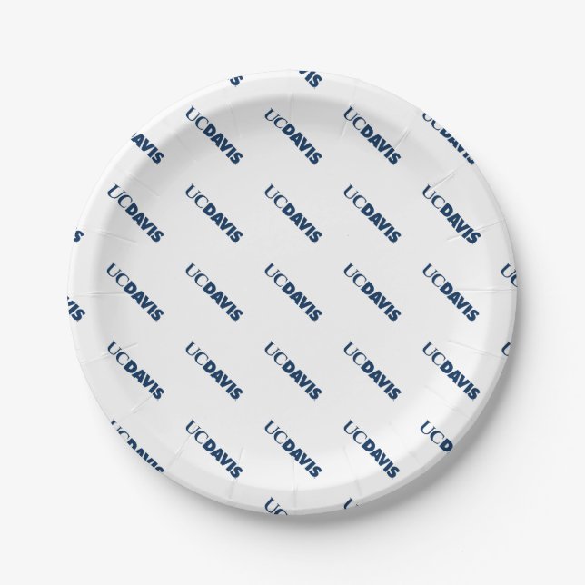 UC Davis Wordmark Paper Plates (Front)