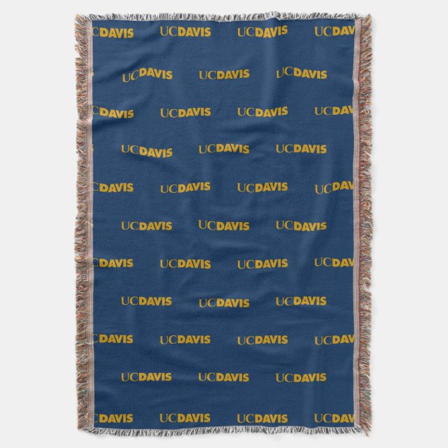 UC Davis Wordmark Throw Blanket (Front Vertical)