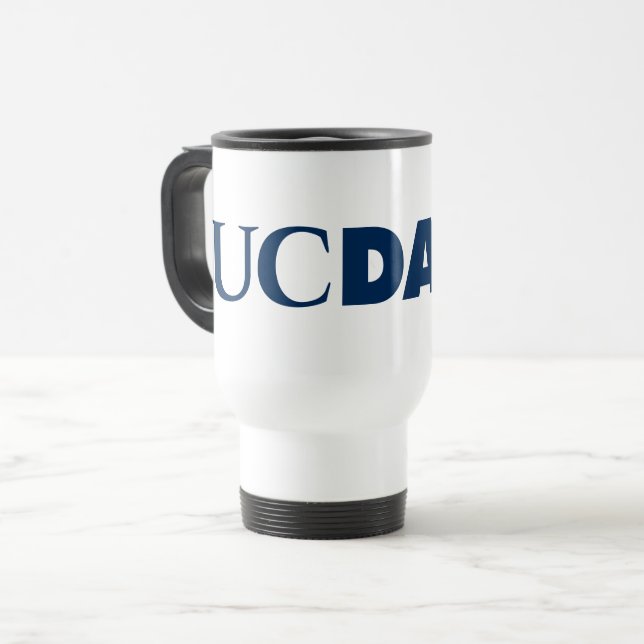 UC Davis Wordmark Travel Mug (Front Left)