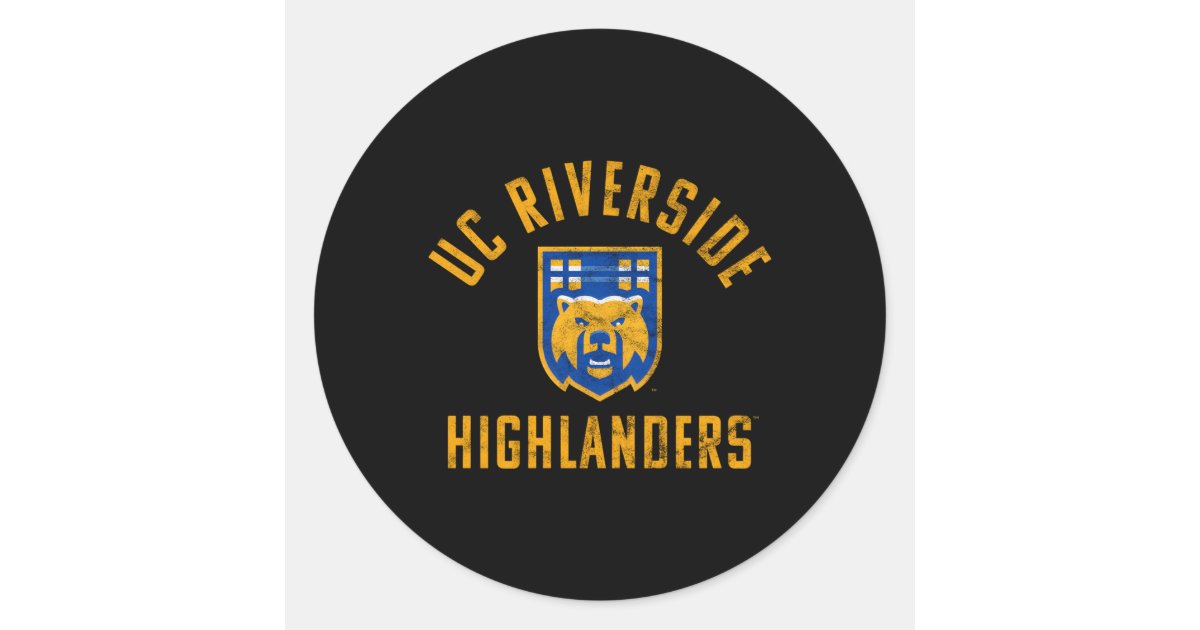Uc Riverside Sticker Uc Riverside Highlanders Large Classic Round Sticker | Zazzle