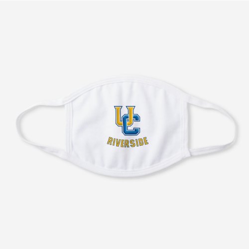 UC Riverside Logo White Cotton Face Mask