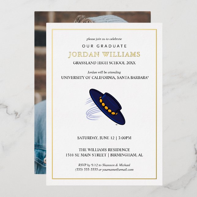 UC Santa Barbara Graduation Foil Invitation (Front/Back)