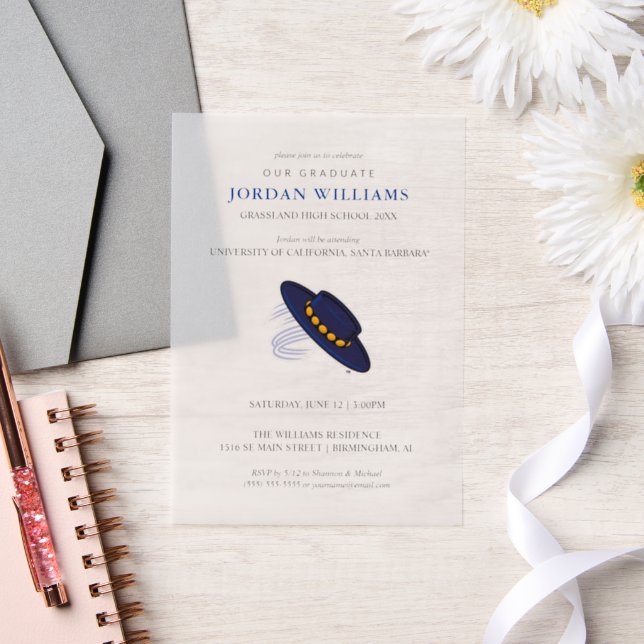 UC Santa Barbara Graduation Vellum Invitations (Wedding)