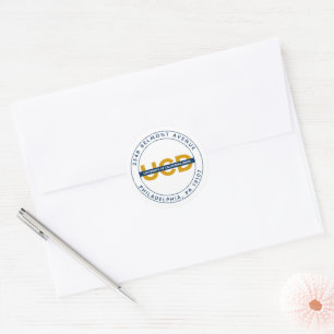 UCD Wordmark Add Your Address Classic Round Sticker