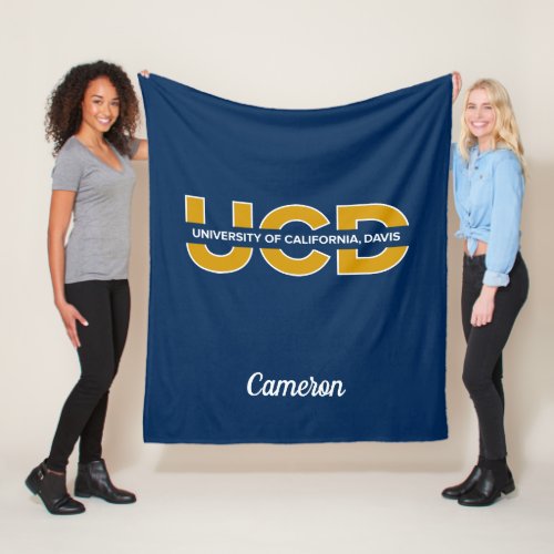 UCD Wordmark  Add Your Name Fleece Blanket