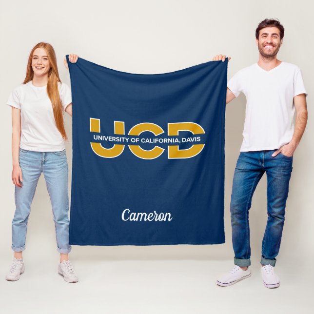 UCD Wordmark | Add Your Name Fleece Blanket (In Situ)