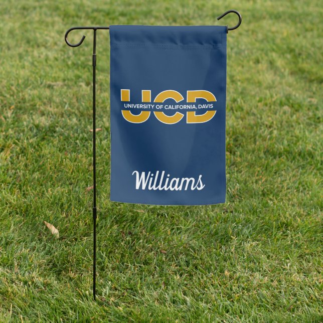 UCD Wordmark | Add Your Name Garden Flag (In SItu)