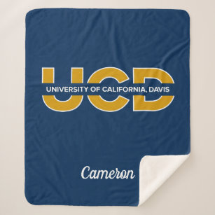 UCD Wordmark   Add Your Name Sherpa Blanket