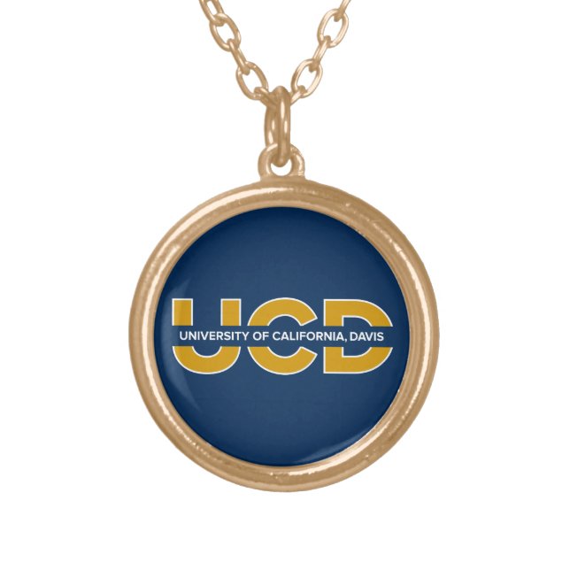 UCD Wordmark Gold Plated Necklace (Front)