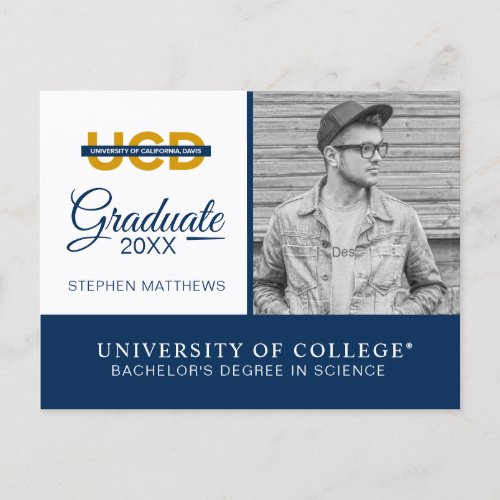 UCD Wordmark  Graduation Announcement Postcard