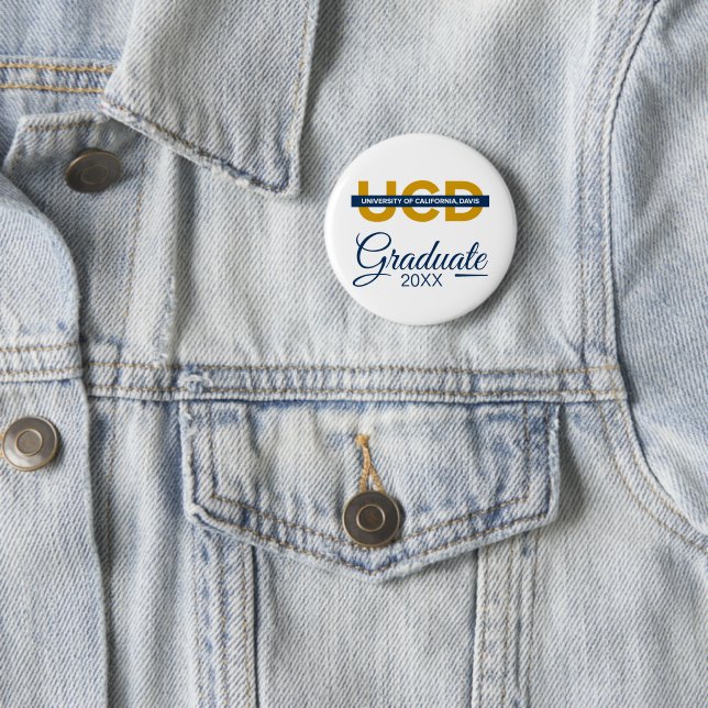 UCD Wordmark | Graduation Button (In Situ)