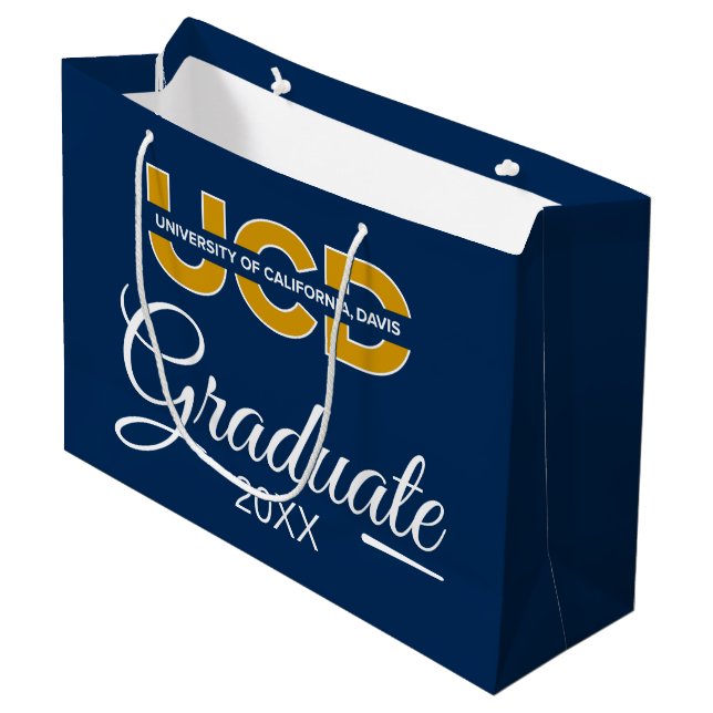 UCD Wordmark | Graduation Large Gift Bag (Front Angled)