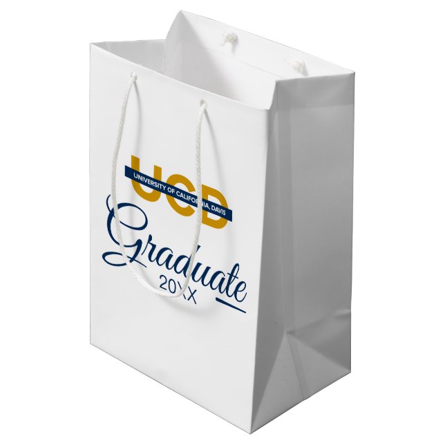 UCD Wordmark | Graduation Medium Gift Bag (Front Angled)