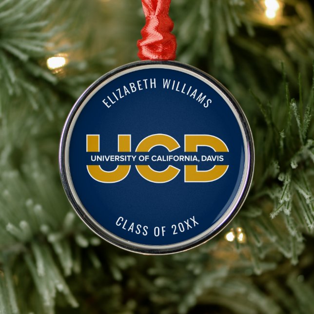 UCD Wordmark | Graduation Metal Ornament (Tree)