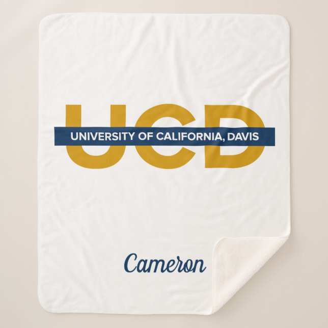 UCD Wordmark Sherpa Blanket (Front)